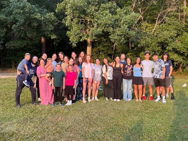 CTeen group photo on the grassy field at Camp Gan Israel